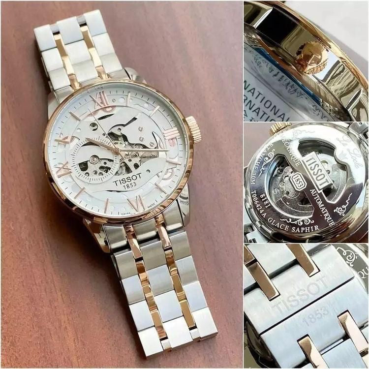 Luxury Back Open Watch – Stainless Steel Strap | Rose Gold Case | 7A Model