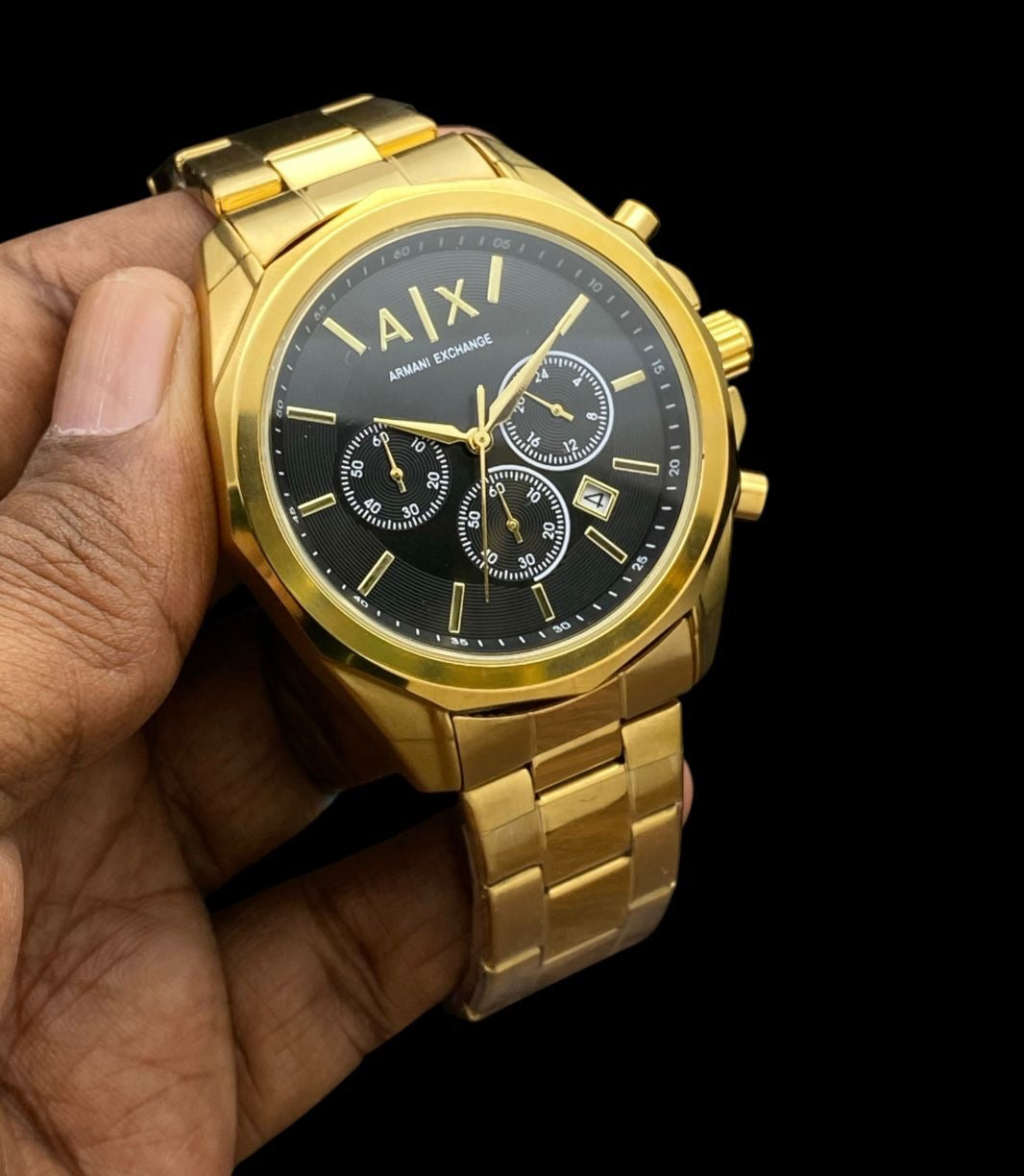 Gold Chronograph Men’s Watch – Premium Steel Belt | All Working