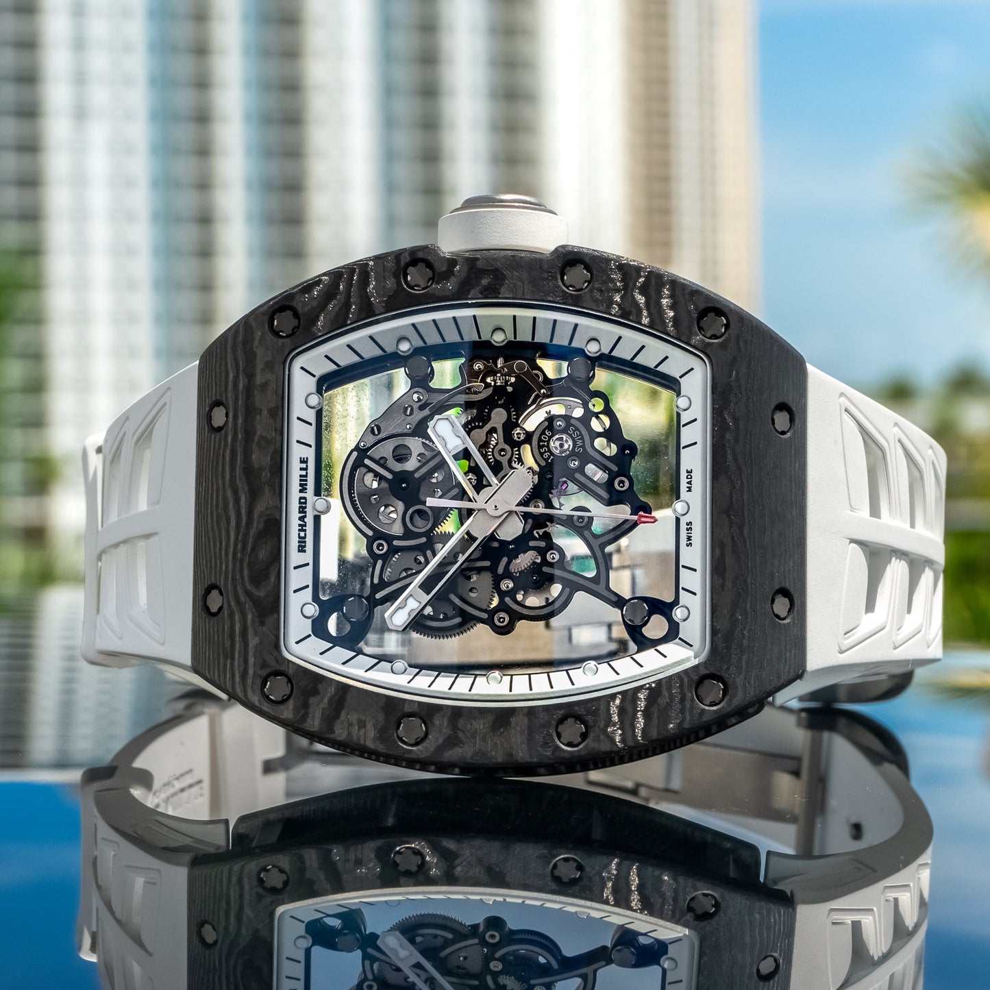 Richard Mille RM055 Bubba Watson 'White Legend' 42.7 mm x 50 mm