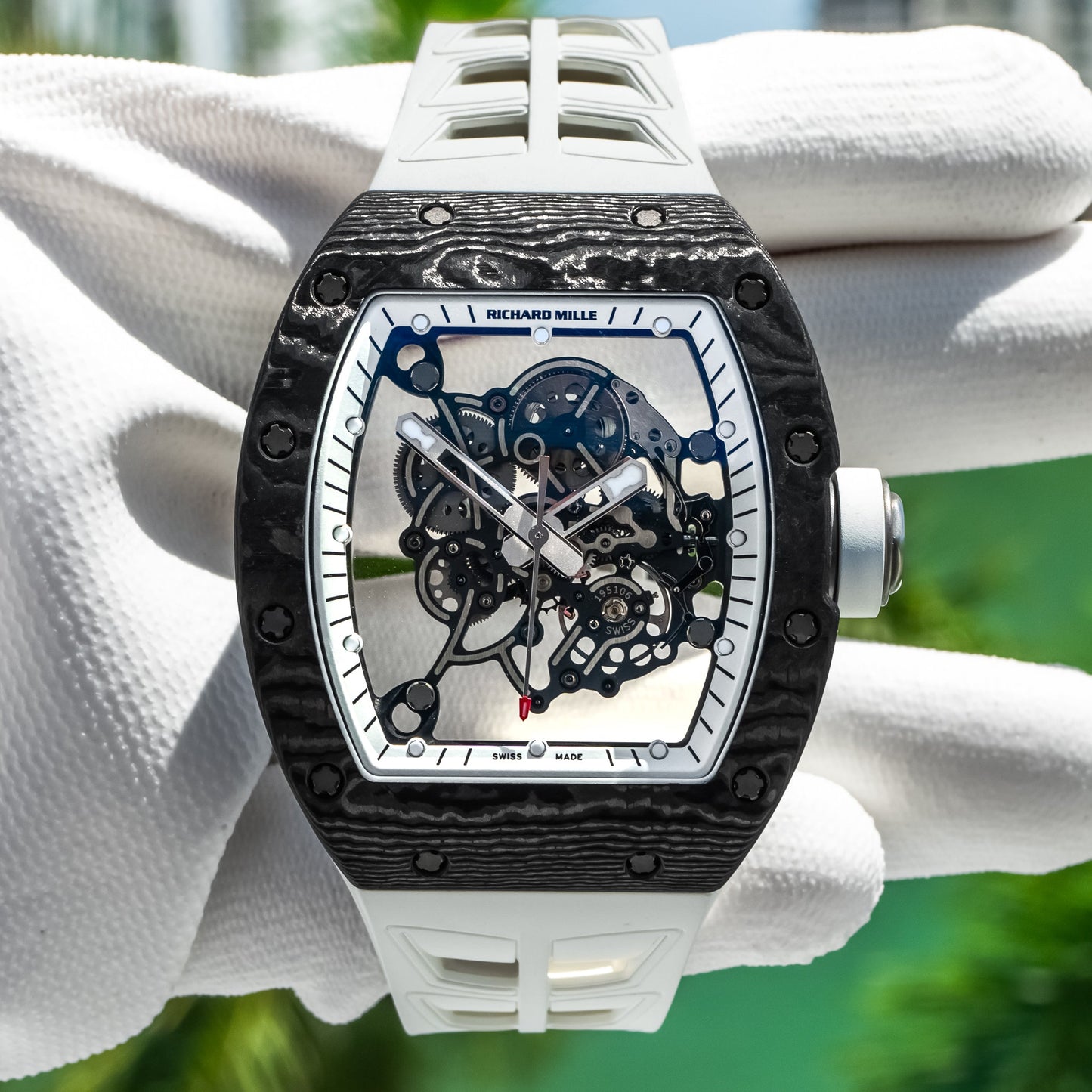 Richard Mille RM055 Bubba Watson 'White Legend' 42.7 mm x 50 mm