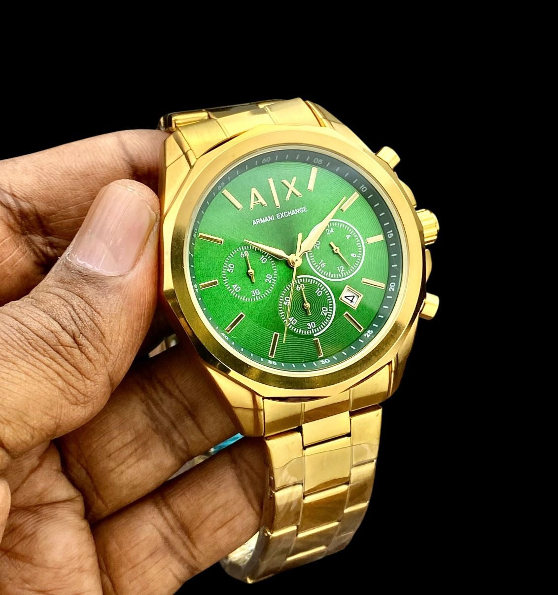 Gold Chronograph Men’s Watch – Premium Steel Belt | All Working