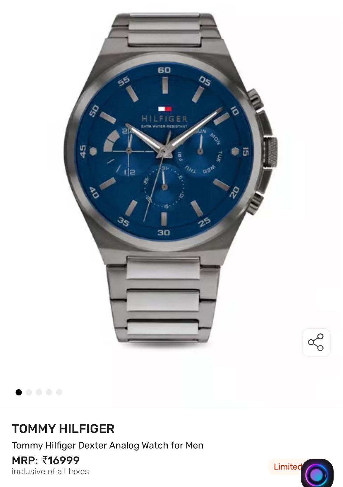 Men’s Premium Chronograph Watch – Blue Dial | Original Quality