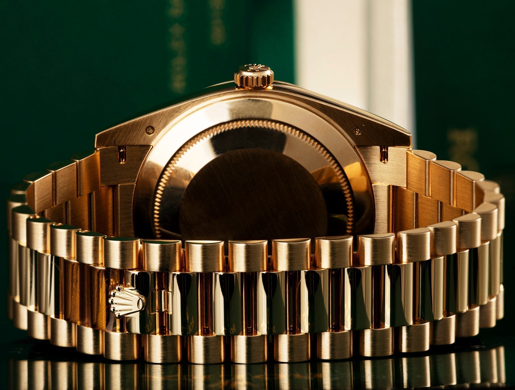 Day-Date 40mm Yellow Gold Green Ombre Roman Numeral Dial